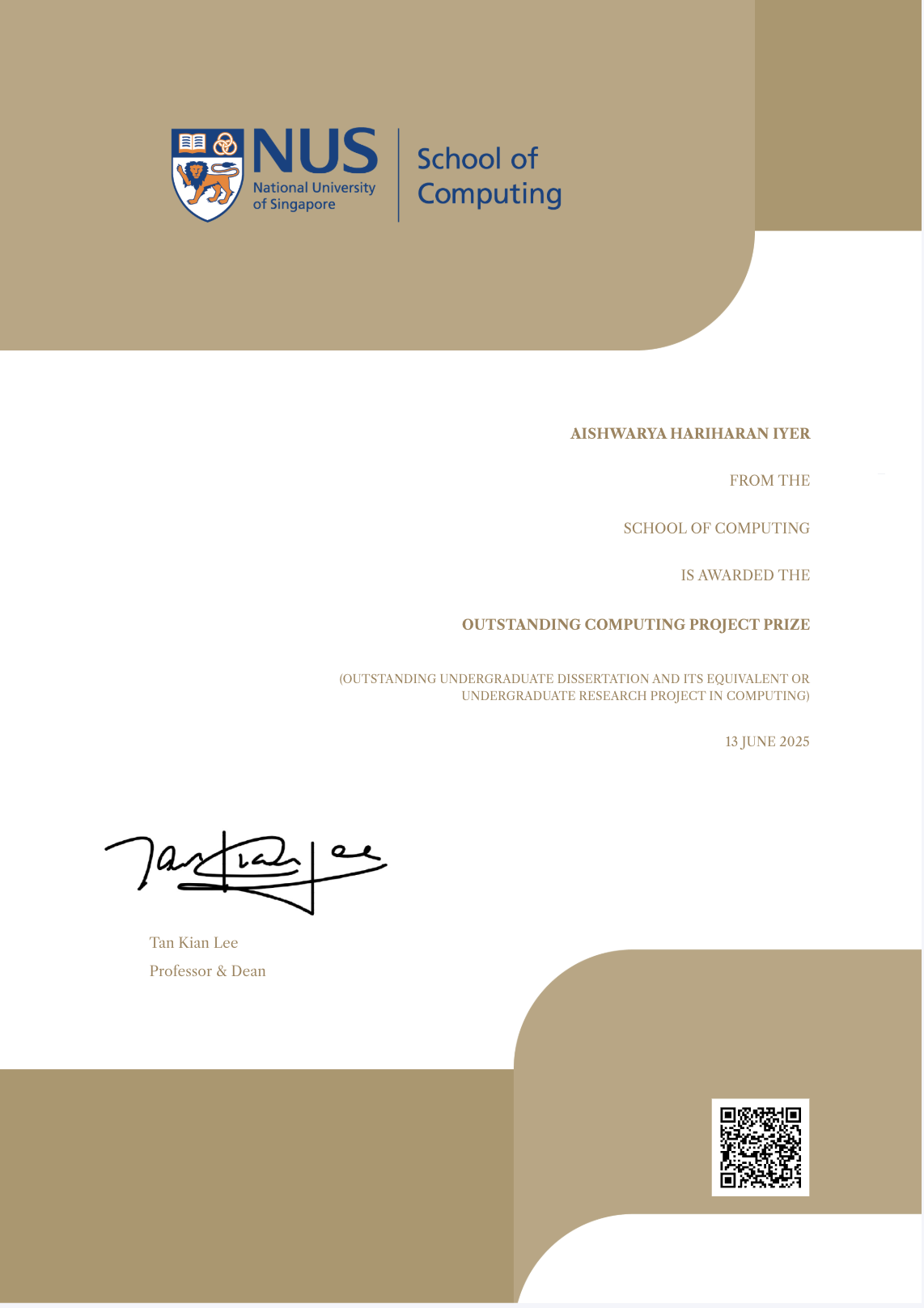 SoC Outstanding Computing Project Prize