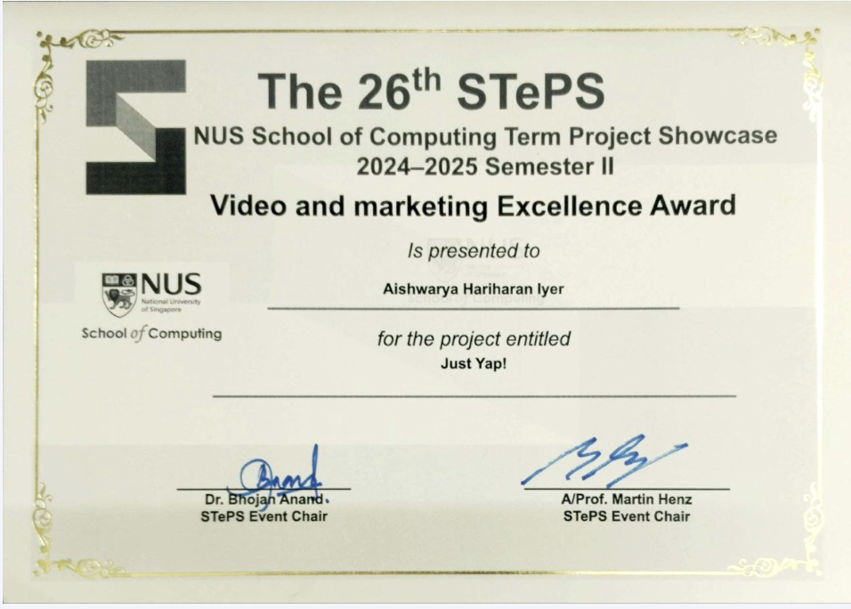 Video and Marketing Excellence Award